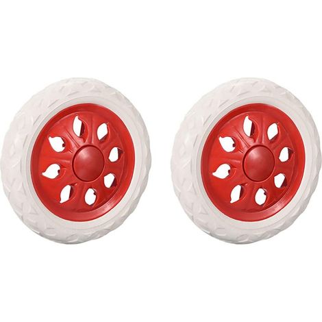 Lot de 2 roulettes de rechange pour chariot de courses en caoutchouc mousse Rouge 15,2 cm de diamètre (1/3)