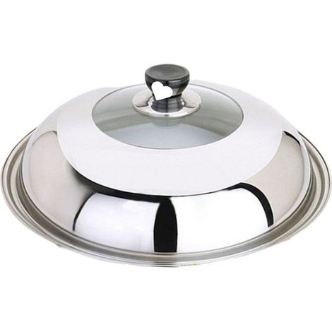Couvercle universel pour casserole Toivize 28 cm Verre trempé et inox Transparent Compatible multi-marques Résistant (1/5)