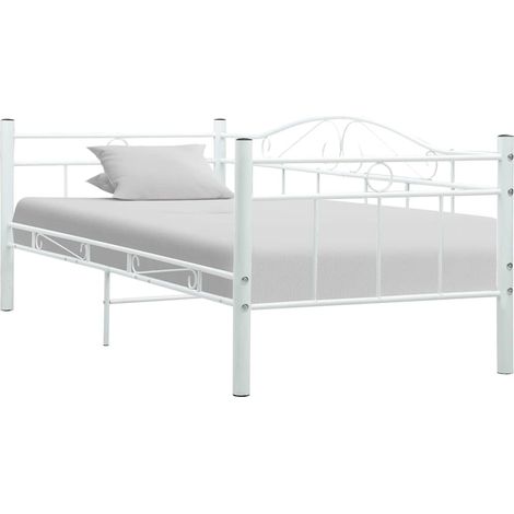 vidaXL Estructura de sofá cama sin colchón metal blanco 90x200 cm (1/5)