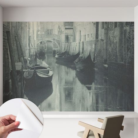 Fotomurale adesivo - parete decorativa - decorazione casa - stile moderno parete - Vecchio canale 152x104 cm (1/5)