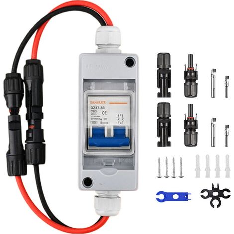 Interrupteur de déconnexion de panneau solaire, disjoncteur miniature CGELE 32 A CC 500 V avec boîtier étanche IP65