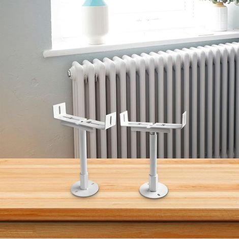 Paire de supports de radiateur en aluminium – Pieds tubulaires pour radiateur – Support de radiateur réglable en hauteur pour support vertical (réglable 26–31 cm) (1/4)