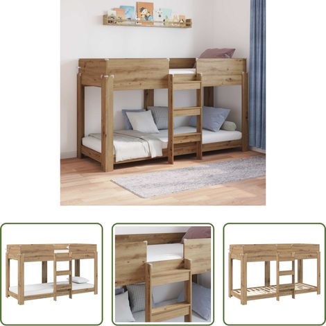 Holz Etagenbett - Etagenbett für Kinder Artisan-Eiche 75 x 190 cm Holzwerkstoff (1/5)