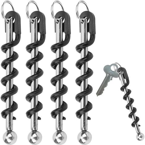 Porte-clés tire-bouchon multifonction, lot de 4 décapsuleurs pour bouteilles de vin rouge, outil compact de poche (1/5)