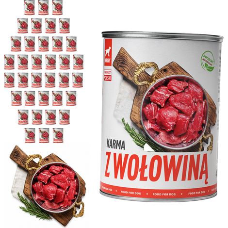 TufTuf Nassfutter für Hunde, Rindfleisch, Dose, 36 x 400 g, Frühstücksfleisch (1/2)