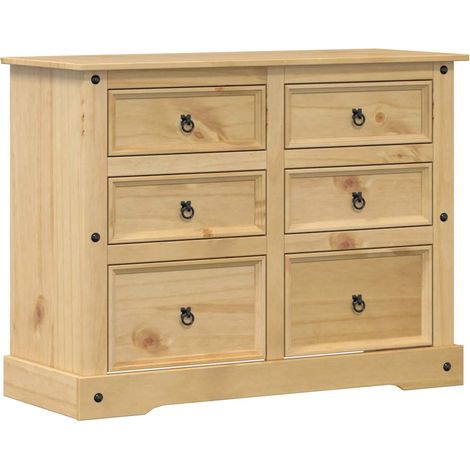 Commode Corona 112x48x91 cm bois massif de pin vidaXL (1/6)