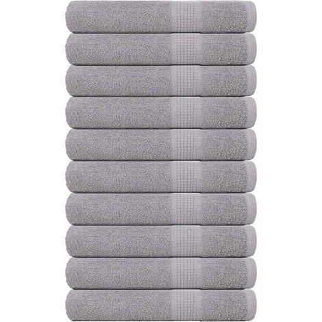 Serviettes FROGN, lot de 10, grises, 100x200 cm, 360 g/m² (1/5)