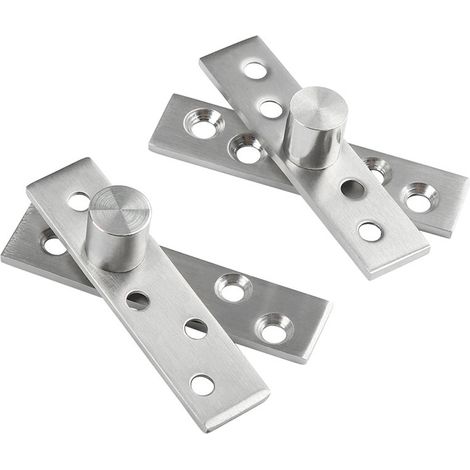 Set di 2 cerniere in acciaio inox per porte a battente a 360° con viti di fissaggio da 75 x 17 mm
