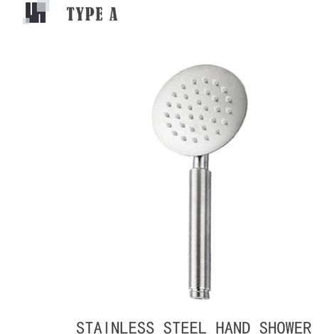 (Douche à main uniquement) Douchette à main en acier inoxydable brossé, ensemble de douche de salle de bain avec support et flexible, pommeau de douche mural (1/5)