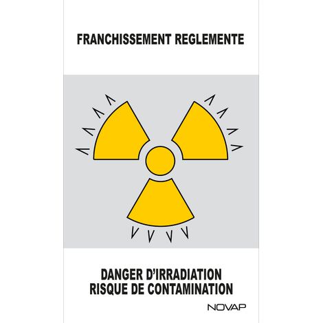 Panneau Danger de zone Franchissement réglementé dangerd'irridiation - Rigide 330x200mm - 4161488