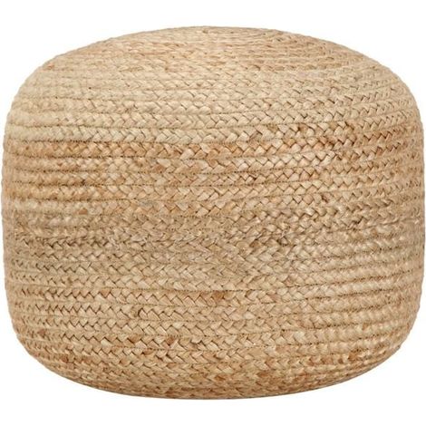 Pouf en Jute Tressé à la Main, 45 x 30 cm (1/3)