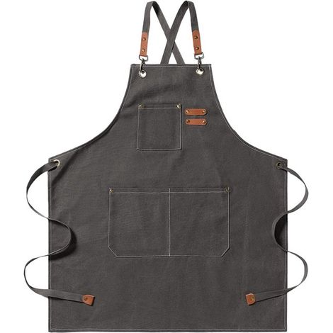 Grembiule da uomo in tela, con 3 tasche, impermeabile, regolabile, grembiule da cucina per uomo e donna, grembiule per grigliate, ristoranti e giardinaggio. (1/5)