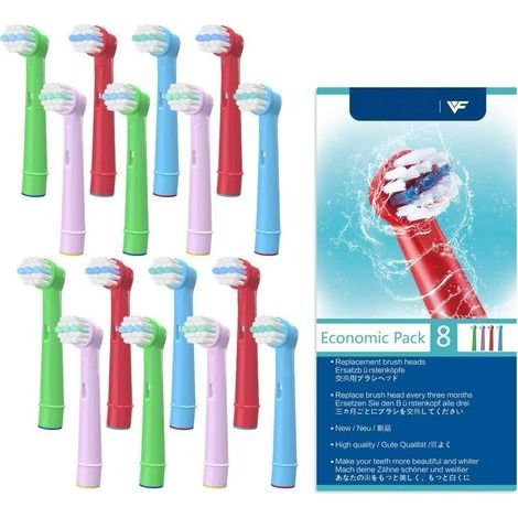 Pack de 16 Pour Oral B Tête de Brosse à Dents électrique Compatible Pour Enfants Pour Enfants, Tête de Brosse de Rechange Oral B Adaptée à la Plupart des Séries de Brosses à Dents Compatibles (1/5)
