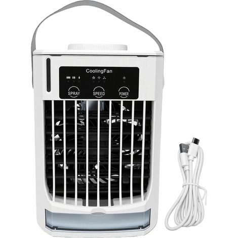 Ventilateur climatiseur domestique à 3 vitesses, réservoir d'eau de 500 ml, silencieux, portable et humidificateur. (1/5)