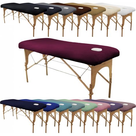 Drap housse éponge pour table de massage 175-190 cm – Élastique ajusté – Cavité visage intégrée – Lavable à 30° – Vivezen (1/5)