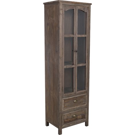 Vitrina de madera marrón 55x40x180h cm (1/5)