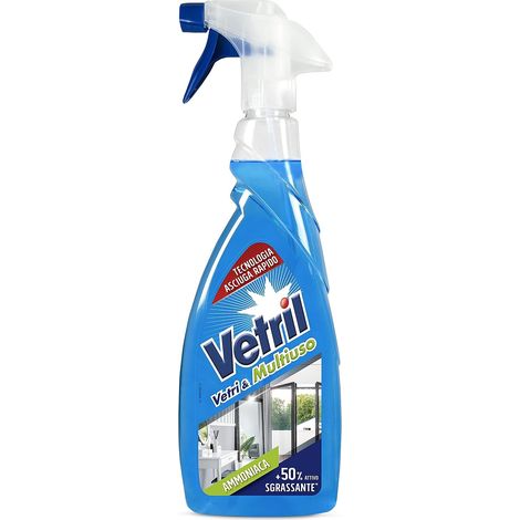 Vetril Detergente Spray con Ammoniaca, Sgrassante e Brillantezza Senza Aloni, 650 ml (1/2)