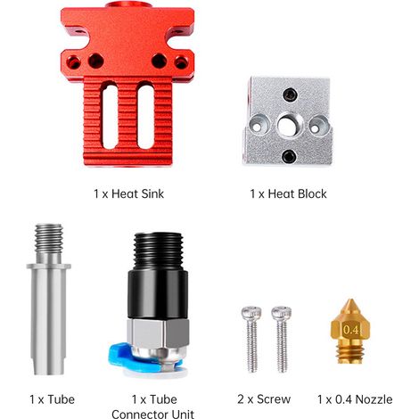 Kit Hotend CR-6 SE tout métal pour imprimante 3D CR6 SE/Ender-3, buse chauffante avec chaussette silicone isolante (1/4)