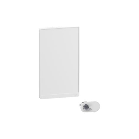 Schneider - Resi9 - Porte Styl - Blanc - 18 modules - 4 rangu00e9es + serrure avec clu00e9 - Ru00e9f. : R9H18424+R9H13388 (1/4)