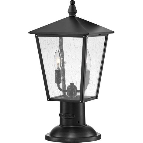 Elstead Hinkley Huntersfield Lampada da esterno con piedistallo nero, IP44 (1/5)