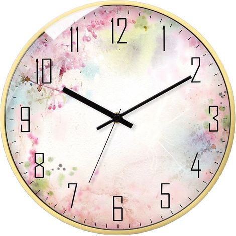 Horloge murale aquarelle florale délicate (20 cm), silencieuse, décoration intérieure, cadeau original (1/5)