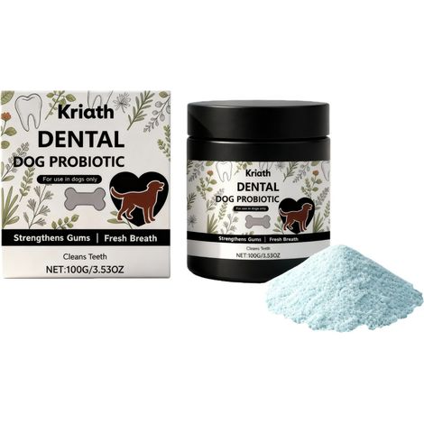 Complément alimentaire en poudre pour l'hygiène dentaire des chiens : soin quotidien, haleine fraîche et soins doux – 100 g (1/5)