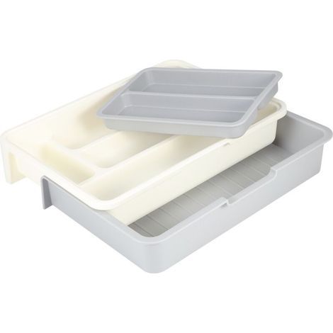 Extendable and adjustable cutlery tray, compartment, tidy drawer, kitchen utensil organizer (1/5)