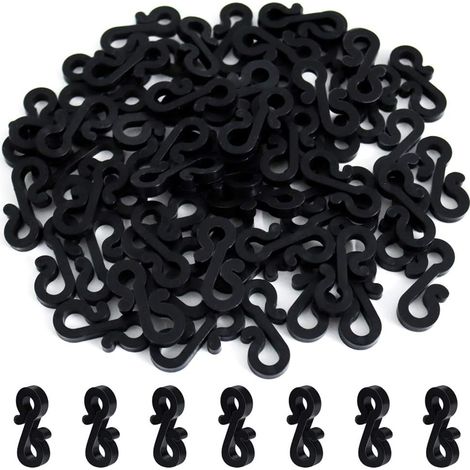60 Pièces Noir Crochets de gouttière pour sécuriser les guirlandes lumineuses d'extérieur, Idéal pour Lumières de Noël suspendues sur Mariage Halloween Noël (1/5)