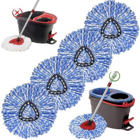 Lot de 4 têtes de rechange en microfibre compatibles avec les têtes de balai à 2 réservoirs Pour nettoyer tous les sols durs (1/5)