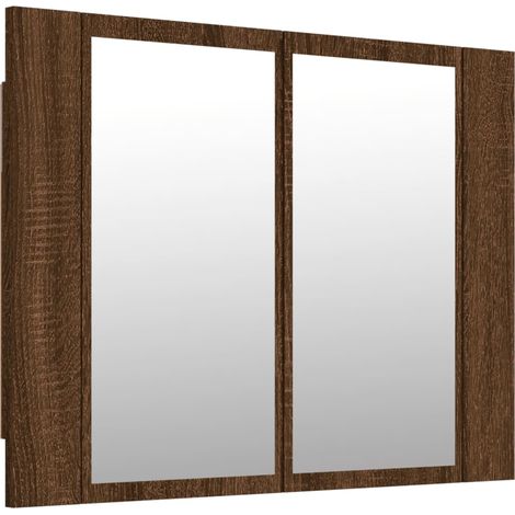 Armoire à miroir LED Chêne marron 60x12x45 Bois d'ingénierie (1/5)