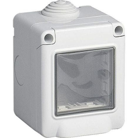 Cassetta con coperchio idrobox per esterno a 2 posti compatibile con vimar plana custodia per interruttori ip55 (1/4)