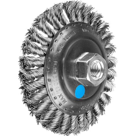 PFERD TOOLS Kegelbürste gezopft KBG Ø 125x15 mm M14 Edelstahl-Draht-Ø 0,50mm Winkelschleifer