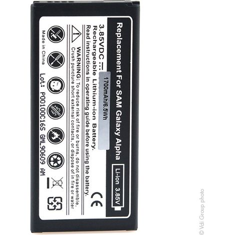 NX - Batterie téléphone, smartphone, GSM pour Samsung Galaxy Alpha 3.85V 1700mAh - EB-BG