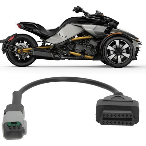 Adaptateur de câble de diagnostic, adaptateur 6 broches vers Obd2, Scanner de connecteur de câble OBD2 pour CAN‑AM moto vélo ATV (1/5)