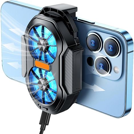 Ventilateur de téléphone portable 2 ventilateurs de refroidissement avec clip pour smartphones Outil de réduction de la chaleur pour jeux et streaming en direct