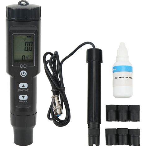 Testeur numérique d'oxygène dissous 2-en-1 pour piscine et aquarium, sonde de mesure de température de l'eau et teneur en O₂, stylo analyseur portable étanche avec affichage LCD, outil de surveillance