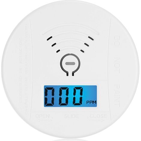 Mini-Rund-Kohlenmonoxidmelder mit 360°-Abstrahlwinkel, akustischem und optischem Alarm sowie LCD-Bildschirm. (1/5)