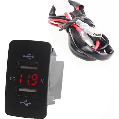 Prise double USB avec indicateur de tension pour voiture, compatible avec les chargeurs de téléphone pour Honda Civic, CR-V, City et Fit. (1/5)