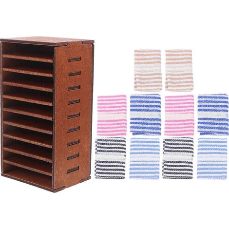 Armoire de rangement miniature pour maison de poupée, marron, accessoires de rangement compatibles (1/5)