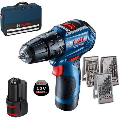 Bosch - Trapano avvitatore AKU da 12V con accessori, 2x batteria 2,0 Ah Li-Ion, caricatore 06019G9101 (1/3)