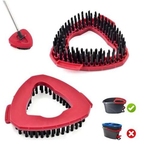 QORVA-Lot de 2 têtes de balai à récurer de rechange compatibles avec la base de balai rotatif Vileda EasyWring pour nettoyage du sol (2 rouge)