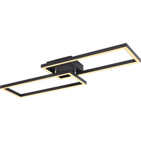 Plafonnier semi-encastré à LED intégré noir mat 2x LED 3000K