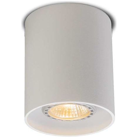QAZQA tubo - Spot plafond, plafonnier - 1 lumière - Ø 80 mm - Blanc - Design, Moderne - éclairage intérieur - Salon I Chambre I Cuisine I Salle à manger (1/4)