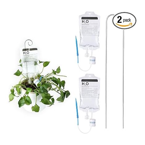 Set di 2 supporti per piante – sistema di irrigazione con asta metallica (1/5)