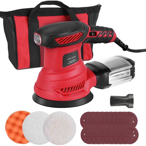 Ponceuse orbitale 300 W FL117 avec 20 feuilles de papier abrasif et un tampon de polissage (UE) (1/5)