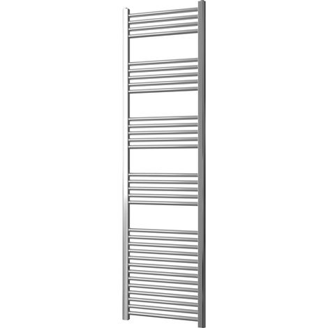 Greened House 500mm wide x 1800mm Chrome Flat Central Heating Towel Rail high Designer Straight Towel radiator