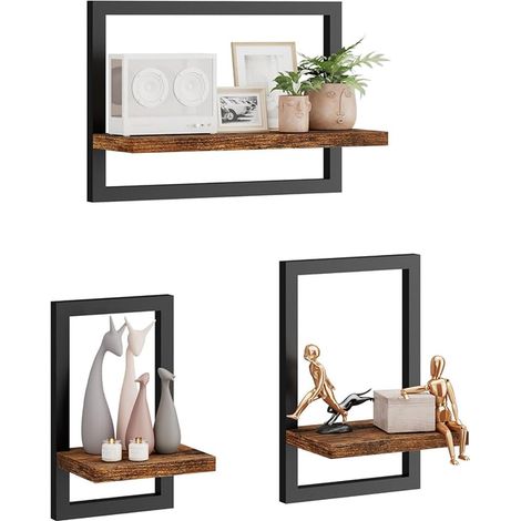 Floating Shelf Wall Shelves Hanging Shelves Storage Display Racks Square Bookcase Living Room Office Bedroom Bathroom Kitchen TFS001H