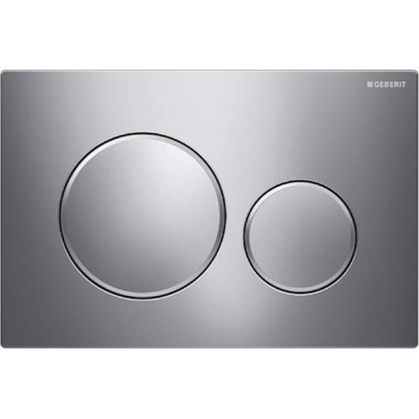 Plaque de commande compatible Geberit Sigma20 à double chasse : chrome satiné/chrome poli (115.882.KN.1) (1/4)