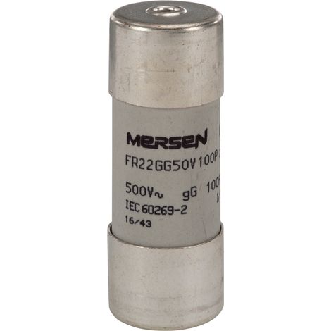 fusible cartouche - 22 x 58 - gg - 40a - 690v - avec percuteur - boite de 10 - mersen r212075