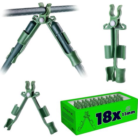 Conector de jardín, ajustable para mayor estabilidad, apto para soporte de plantas, color verde. (1/5)